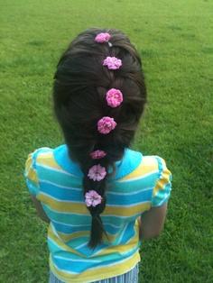 French braid with flowers