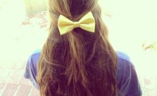 Yellow Bow Messy Hair