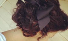 Curled Updo with Bow