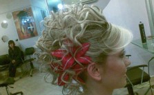 Curly Updo with Flower