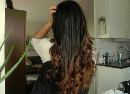 long dip dyed ombre curled