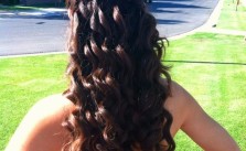 Brunette Curls & Waterfall Braid