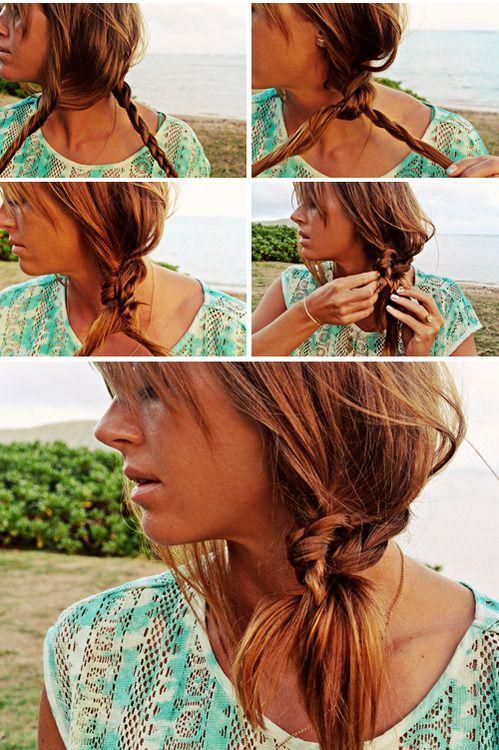 Knotted side ponytail