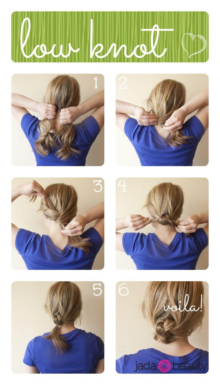 cute low knotted hairstyle tutorial