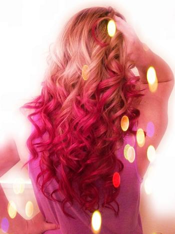 pink ombre hair coloring