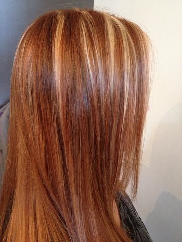 Red strawberry with blonde highlights