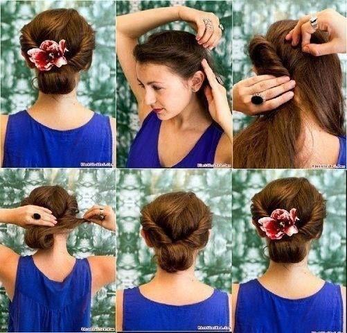 Summer vintage hair with flower