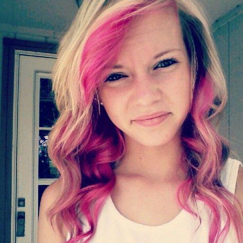 blonde with pink streaks