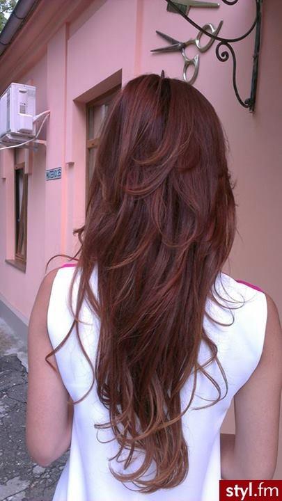 Long red brown hair