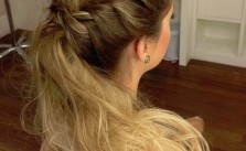 Braid Crown Messy Ponytail