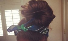 Messy Bun & Bandana Headband