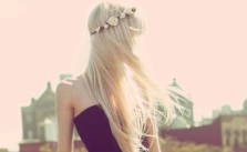 Light Blonde & Floral Crown