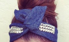 Denim Bow Headband