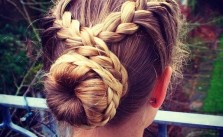 French Braid Twist Updo