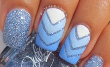 Blue Glitter Nails