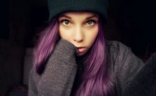 Purple Hair & Beanie