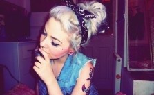 Messy Updo & Bandana Headband