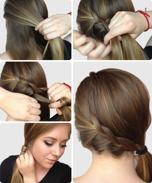 Braided side ponytail tutorial