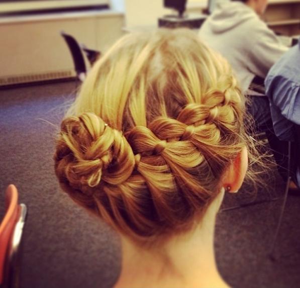 Four strand French updo