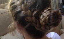 French Braid & Messy Bun