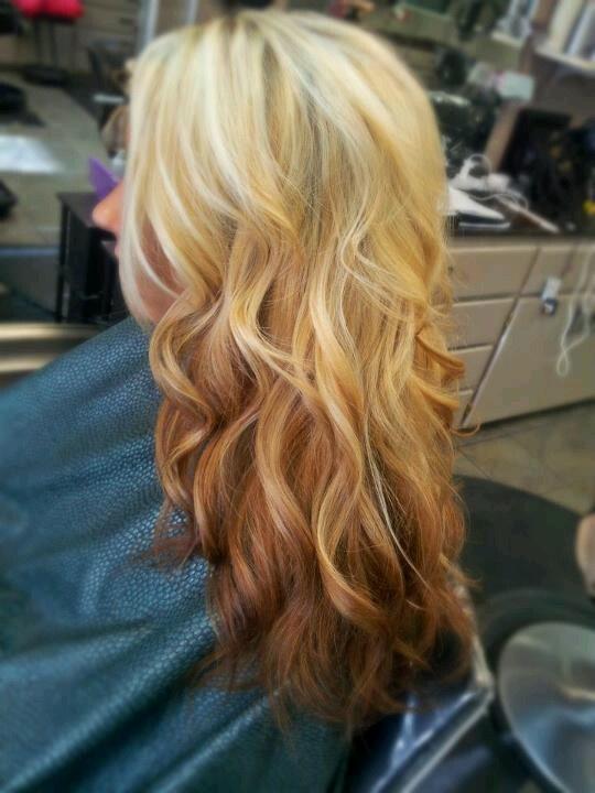Reverse coppery ombre