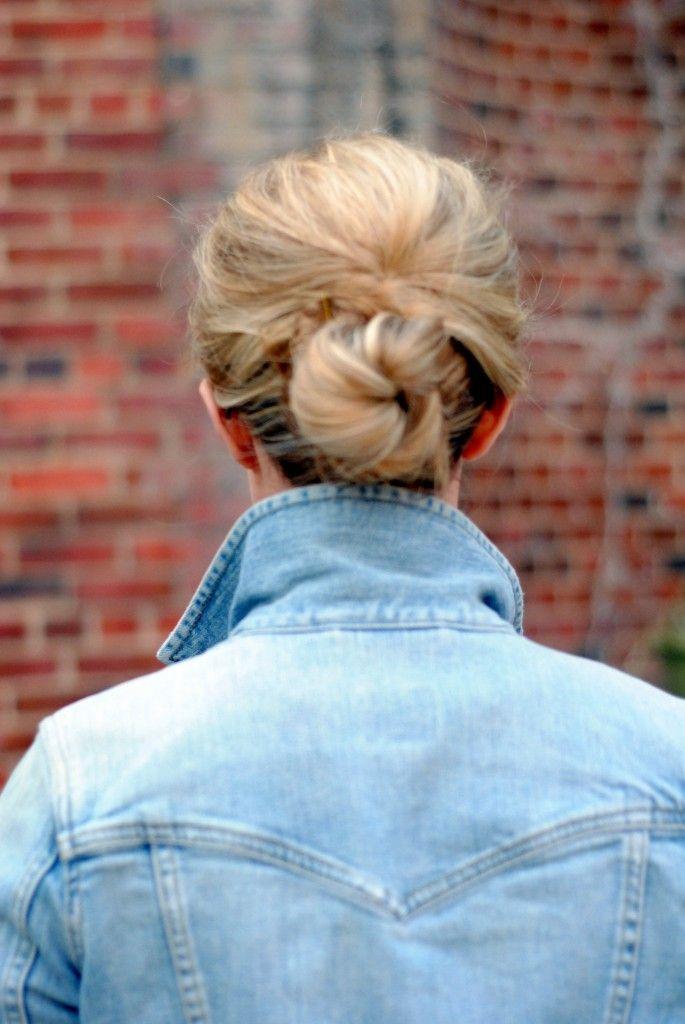 Teased crown and low bun