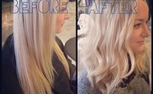 Before After Blonde Chop