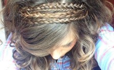 Braided Headband & Curled Hair