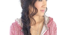 Side Fishtail & Bangs