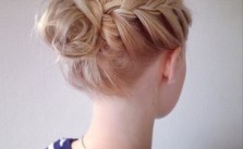 French Braid Messy Updo