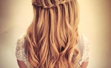 Blonde Curls & Waterfall Braid