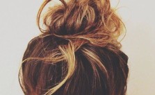 Blonde Brown Messy Bun