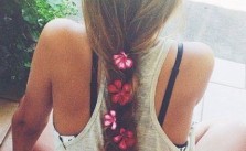 Loose Braid with Flowers