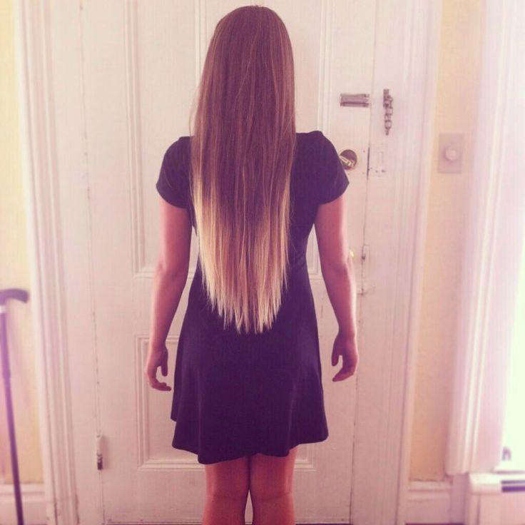 long hair, v cut