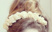 Messy Updo Flower Crown