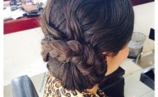 Side Braid Low Updo