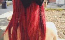 Red Hair Black Bow