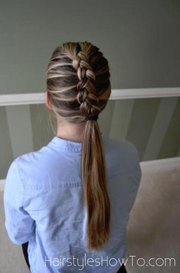 dutch braid and ponytail