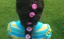 French Braid with Flowers