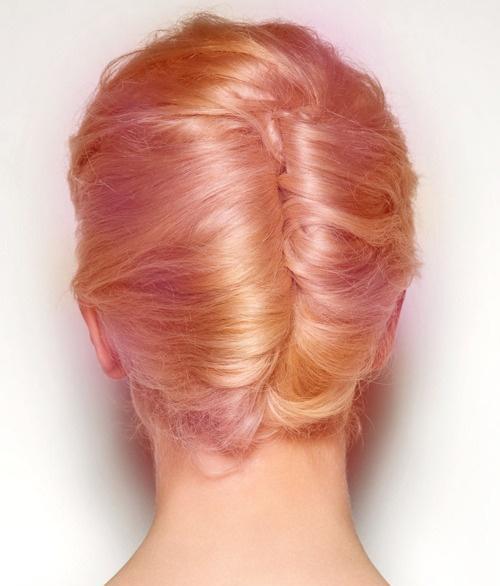 Peach hair updo