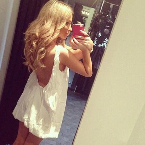 White Bubble Dress and Curls