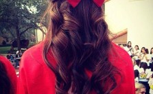 Brunette Curls & Red Bow