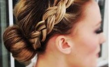 French Braid into Sock Bun