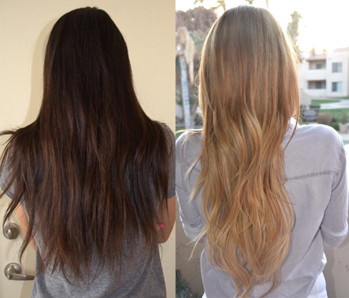 brown to blonde
