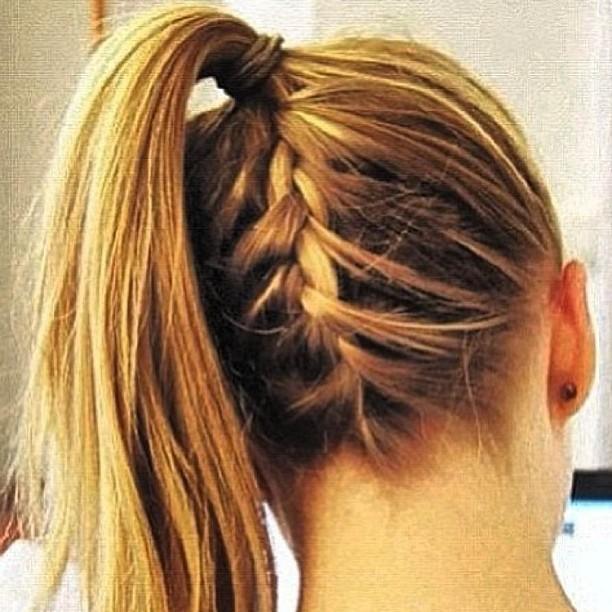 french braided high ponytail