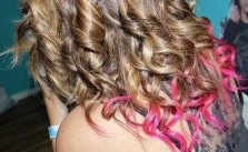 Brown Curls Pink Tips Brown Curls Pink Tips