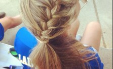 Side French Braid & Ponytail