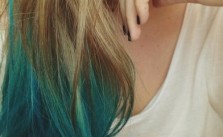 Teal Dipped Hair