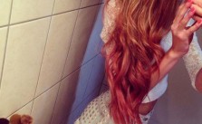 Red Dipped Wavy Hair