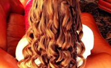 Auburn Waterfall Braid & Curls